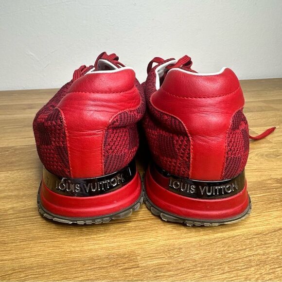 Louis Vuitton Run Away Damier Mens Red Sneakers - Picture 10 of 15